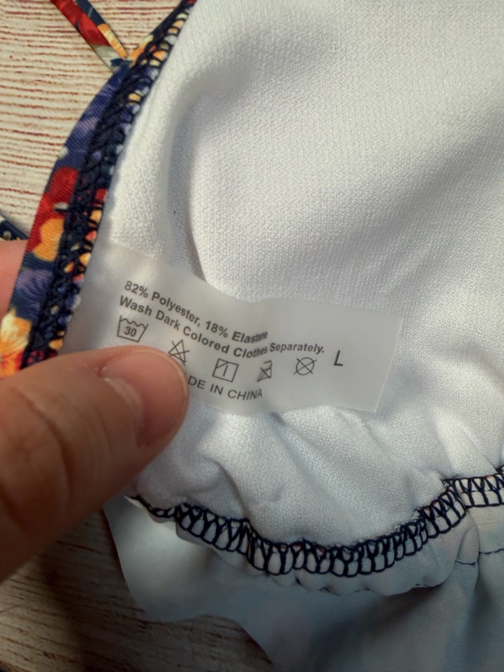 NWOT Navy‎ Micro Floral Ruffle Bikini Set - Picture 6 of 7